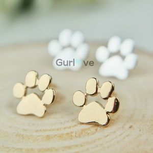 Dog Paw Stud Earrings